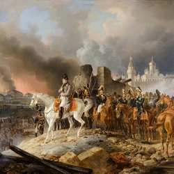 Jigsaw puzzle: Napoleon looks at the Moscow fire
