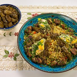 Jigsaw puzzle: Pilaf with dolma and eggs