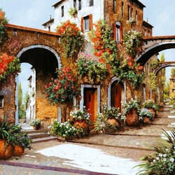 Jigsaw puzzle: Street with arches