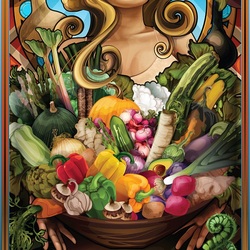 Jigsaw puzzle:  Goddess of vegetables