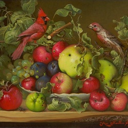 Jigsaw puzzle: Birds and Apples