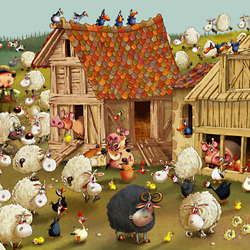 Jigsaw puzzle: Lamb farm