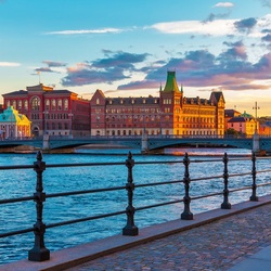 Jigsaw puzzle: Scenic sunset in Stockholm