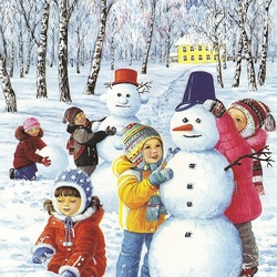Jigsaw puzzle: Cheerful snowman