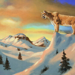 Jigsaw puzzle: Snow cougar