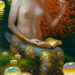 Jigsaw puzzle: Mermaid with a book