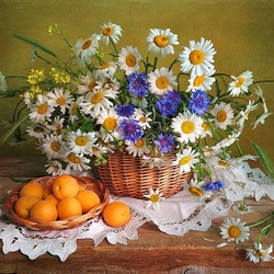 Jigsaw puzzle: Bouquet and apricots