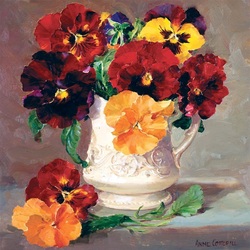 Jigsaw puzzle: Pansies in a jug