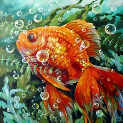 Jigsaw puzzle: gold fish