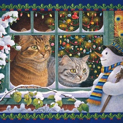 Jigsaw puzzles on topic «Christmas animals»