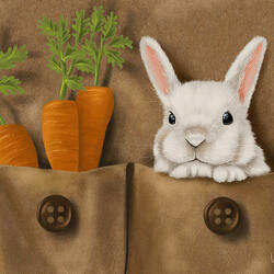 Jigsaw puzzle: Bunny in a pocket