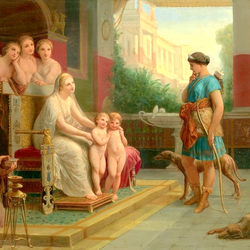 Jigsaw puzzle: Romulus and Rem in front of Diana