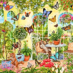 Jigsaw puzzle: Playing with butterflies