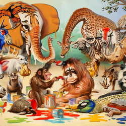 Jigsaw puzzle: Colorful zoo