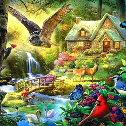 Jigsaw puzzle: Forest cottage