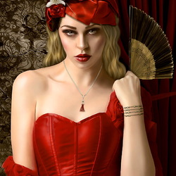 Jigsaw puzzle: Woman in red