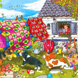 Jigsaw puzzle: Playing puppies
