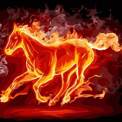 Jigsaw puzzle: Flame and horse