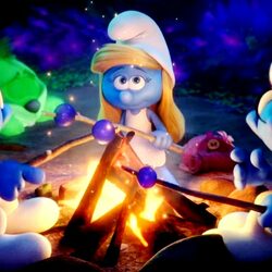 Jigsaw puzzle: Smurfs by the fire