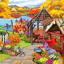 Jigsaw puzzle: Village garden
