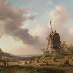Jigsaw puzzle: Landscape with a mill