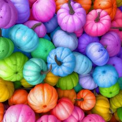 Jigsaw puzzle: Colored pumpkins