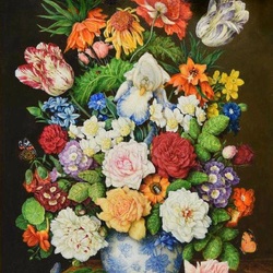 Jigsaw puzzle: Bouquet in a blue vase