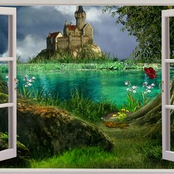 Jigsaw puzzle: View from the window to the castle