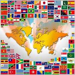 Jigsaw puzzle: Map and flags