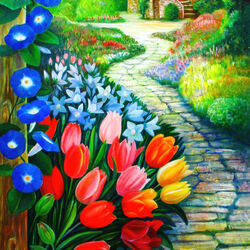 Jigsaw puzzle: Spring courtyard