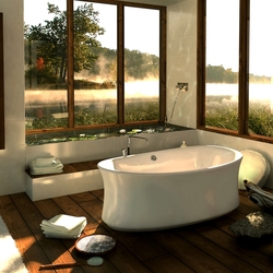 Jigsaw puzzle: Bathroom with river view