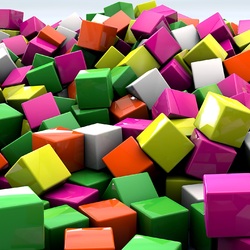 Jigsaw puzzle: Multicolored cubes