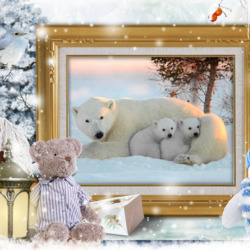 Jigsaw puzzle: She-bear and cubs