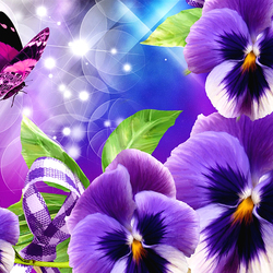 Jigsaw puzzle: Viola and butterfly