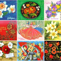 Jigsaw puzzle: Eight March postcards