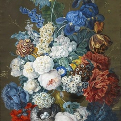 Jigsaw puzzle: Bouquet in blue tones