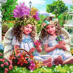 Jigsaw puzzle: Angels in the garden