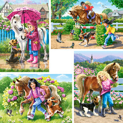 Jigsaw puzzle: Girls with horses