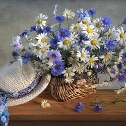 Jigsaw puzzle: Cornflowers and daisies