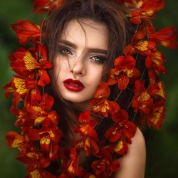 Jigsaw puzzle: Flowers in hair