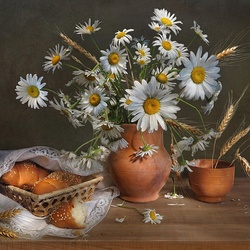 Jigsaw puzzle: Chamomile and buns