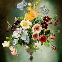 Jigsaw puzzle: Bouquet in a glass vase