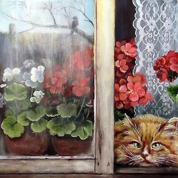 Jigsaw puzzle: Cat in the window