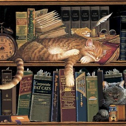 Jigsaw puzzle: Cats and books