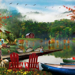 Jigsaw puzzle: Quiet lake