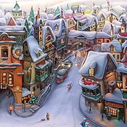 Jigsaw puzzle: New Year's town
