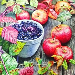 Jigsaw puzzle: Apples and Blackberries