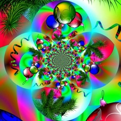 Jigsaw puzzle: New year fractal