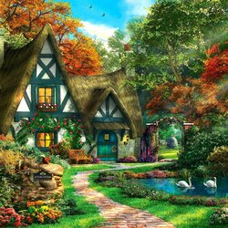 Jigsaw puzzle: Autumn cottage