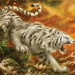 Jigsaw puzzle: White tigress
